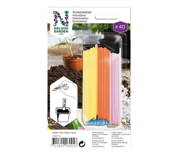 Värilliset taimilaput, 40 kpl
