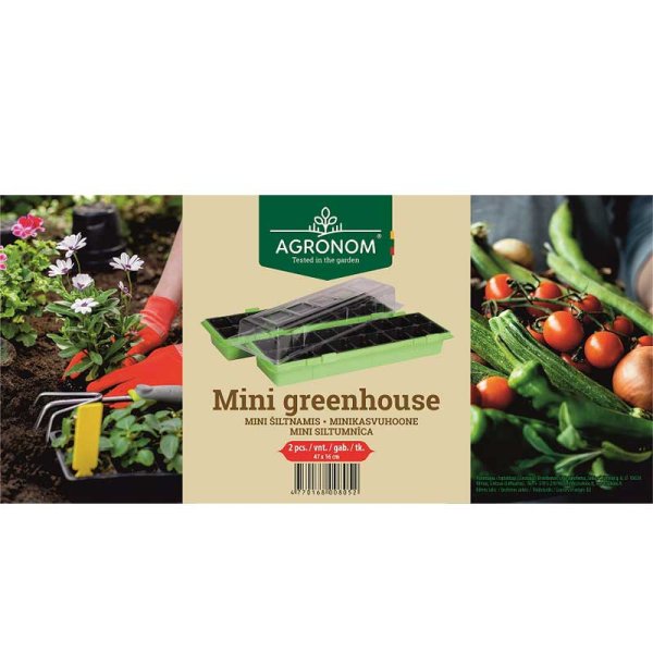 Minikasvihuone 2 kpl vihreä 47x16cm