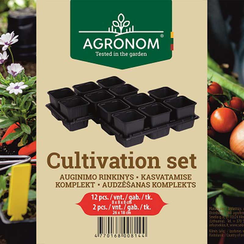 Muoviruukut 8cm, 12-pakkaus, musta